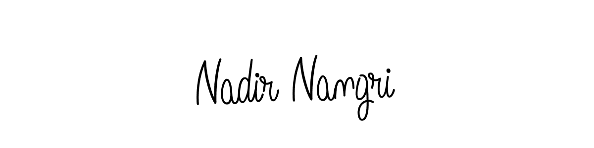 Use a signature maker to create a handwritten signature online. With this signature software, you can design (Angelique-Rose-font-FFP) your own signature for name Nadir Nangri. Nadir Nangri signature style 5 images and pictures png