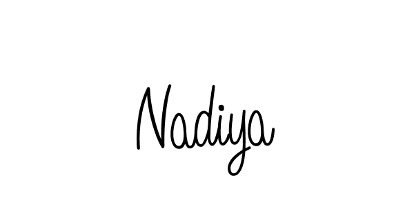 You should practise on your own different ways (Angelique-Rose-font-FFP) to write your name (Nadiya) in signature. don't let someone else do it for you. Nadiya signature style 5 images and pictures png