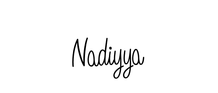 How to make Nadiyya name signature. Use Angelique-Rose-font-FFP style for creating short signs online. This is the latest handwritten sign. Nadiyya signature style 5 images and pictures png