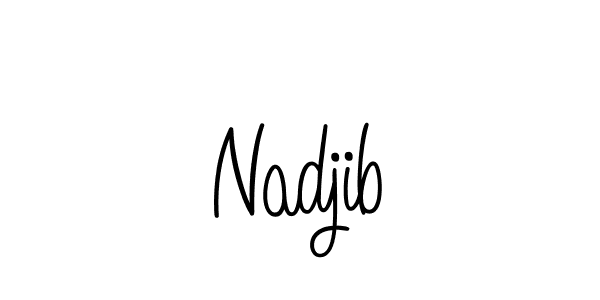 Make a beautiful signature design for name Nadjib. With this signature (Angelique-Rose-font-FFP) style, you can create a handwritten signature for free. Nadjib signature style 5 images and pictures png