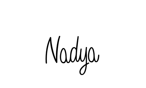 How to make Nadya name signature. Use Angelique-Rose-font-FFP style for creating short signs online. This is the latest handwritten sign. Nadya signature style 5 images and pictures png
