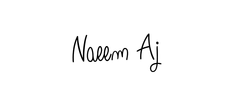 You should practise on your own different ways (Angelique-Rose-font-FFP) to write your name (Naeem Aj) in signature. don't let someone else do it for you. Naeem Aj signature style 5 images and pictures png