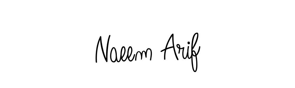 Design your own signature with our free online signature maker. With this signature software, you can create a handwritten (Angelique-Rose-font-FFP) signature for name Naeem Arif. Naeem Arif signature style 5 images and pictures png