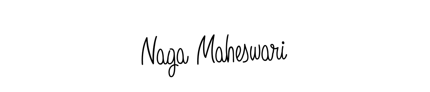 Use a signature maker to create a handwritten signature online. With this signature software, you can design (Angelique-Rose-font-FFP) your own signature for name Naga Maheswari. Naga Maheswari signature style 5 images and pictures png