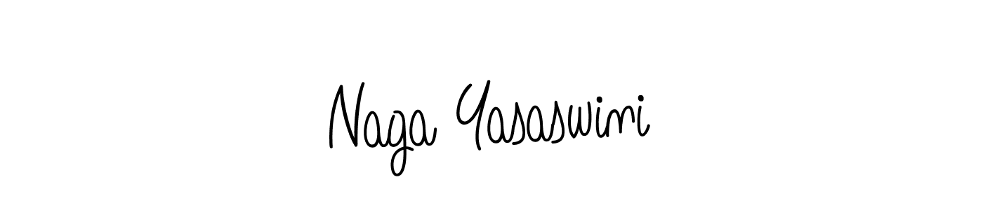 Use a signature maker to create a handwritten signature online. With this signature software, you can design (Angelique-Rose-font-FFP) your own signature for name Naga Yasaswini. Naga Yasaswini signature style 5 images and pictures png