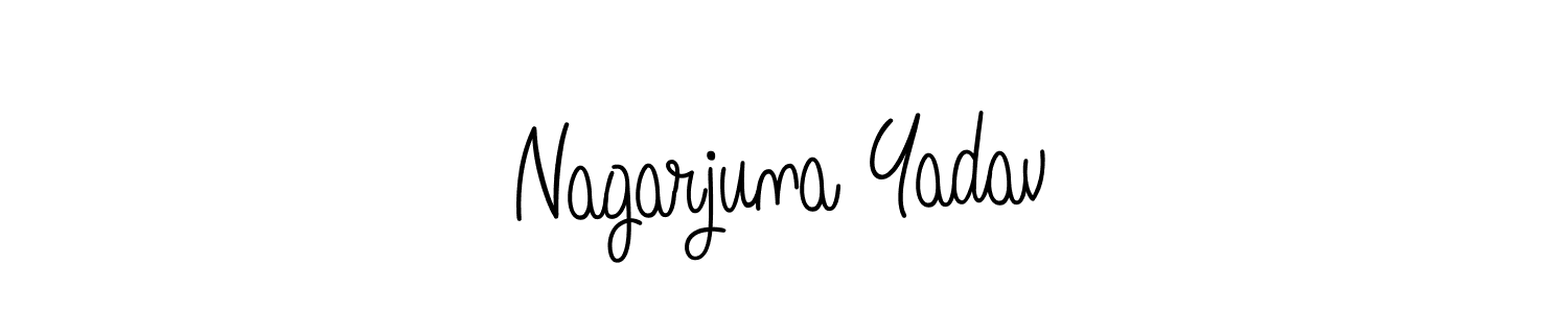 The best way (Angelique-Rose-font-FFP) to make a short signature is to pick only two or three words in your name. The name Nagarjuna Yadav include a total of six letters. For converting this name. Nagarjuna Yadav signature style 5 images and pictures png