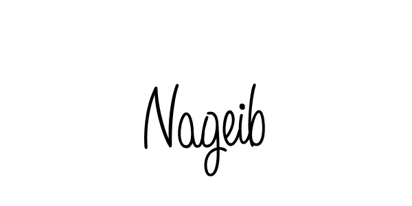How to make Nageib name signature. Use Angelique-Rose-font-FFP style for creating short signs online. This is the latest handwritten sign. Nageib signature style 5 images and pictures png
