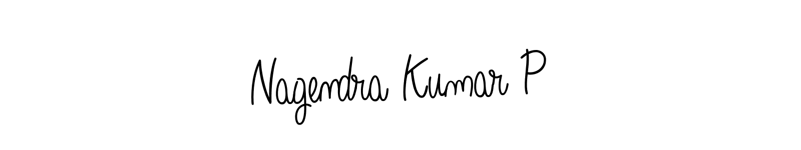 The best way (Angelique-Rose-font-FFP) to make a short signature is to pick only two or three words in your name. The name Nagendra Kumar P include a total of six letters. For converting this name. Nagendra Kumar P signature style 5 images and pictures png