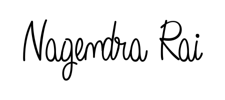You should practise on your own different ways (Angelique-Rose-font-FFP) to write your name (Nagendra Rai) in signature. Don't let someone else do it for you. Nagendra Rai signature style 5 images and pictures png