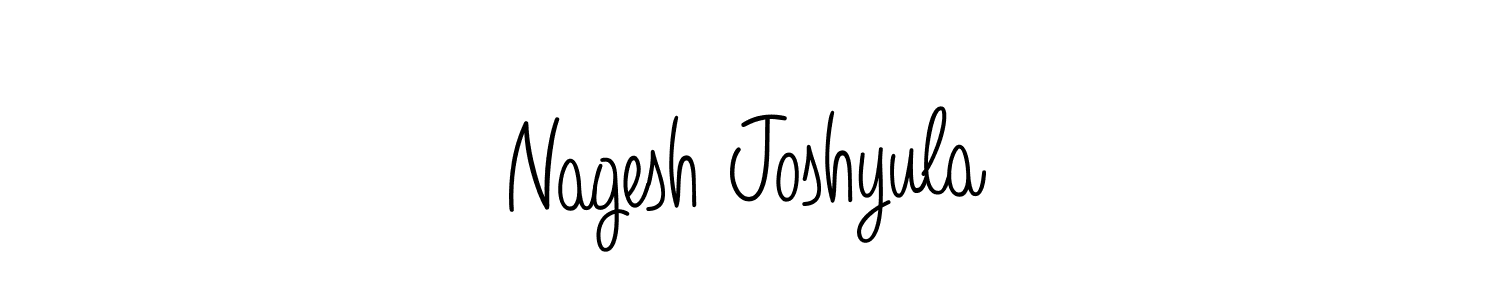 You should practise on your own different ways (Angelique-Rose-font-FFP) to write your name (Nagesh Joshyula) in signature. don't let someone else do it for you. Nagesh Joshyula signature style 5 images and pictures png