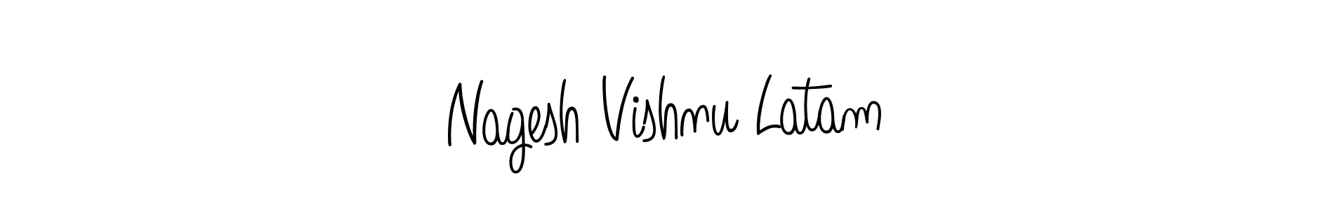 Similarly Angelique-Rose-font-FFP is the best handwritten signature design. Signature creator online .You can use it as an online autograph creator for name Nagesh Vishnu Latam. Nagesh Vishnu Latam signature style 5 images and pictures png