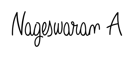 Designed for modern professionals: Nageswaran A name signature crafted with Angelique-Rose-font-FFP script. Ready for digital PDF workflows. Nageswaran A signature style 5 images and pictures png
