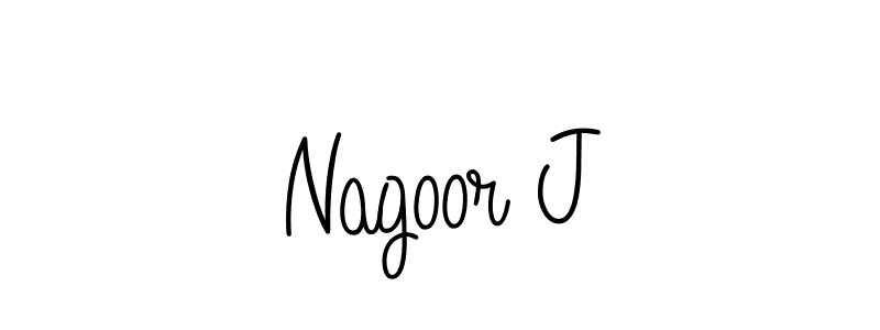 Design your own signature with our free online signature maker. With this signature software, you can create a handwritten (Angelique-Rose-font-FFP) signature for name Nagoor J. Nagoor J signature style 5 images and pictures png