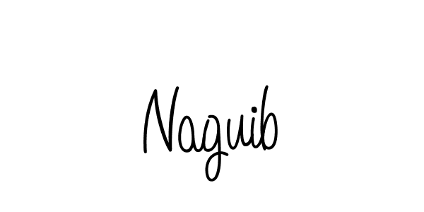 You should practise on your own different ways (Angelique-Rose-font-FFP) to write your name (Naguib) in signature. don't let someone else do it for you. Naguib signature style 5 images and pictures png