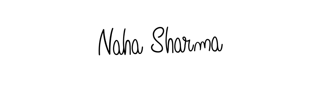 You should practise on your own different ways (Angelique-Rose-font-FFP) to write your name (Naha Sharma) in signature. don't let someone else do it for you. Naha Sharma signature style 5 images and pictures png