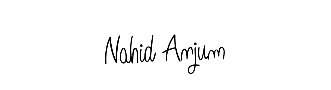 Make a beautiful signature design for name Nahid Anjum. With this signature (Angelique-Rose-font-FFP) style, you can create a handwritten signature for free. Nahid Anjum signature style 5 images and pictures png