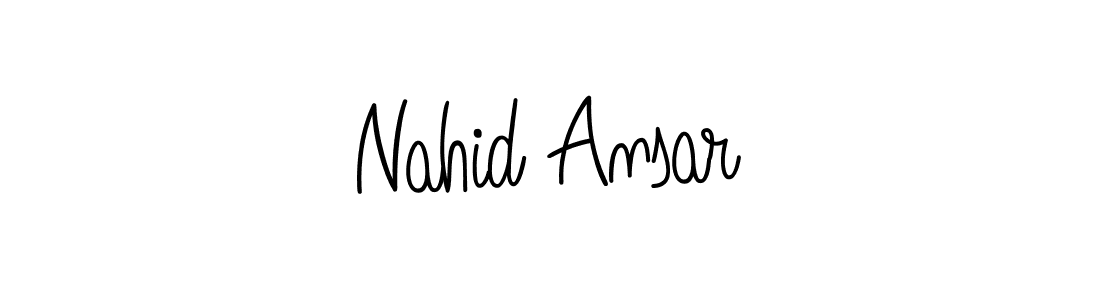 The best way (Angelique-Rose-font-FFP) to make a short signature is to pick only two or three words in your name. The name Nahid Ansar include a total of six letters. For converting this name. Nahid Ansar signature style 5 images and pictures png