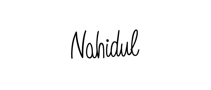 Use a signature maker to create a handwritten signature online. With this signature software, you can design (Angelique-Rose-font-FFP) your own signature for name Nahidul. Nahidul signature style 5 images and pictures png