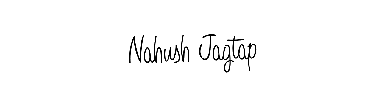 You should practise on your own different ways (Angelique-Rose-font-FFP) to write your name (Nahush Jagtap) in signature. don't let someone else do it for you. Nahush Jagtap signature style 5 images and pictures png