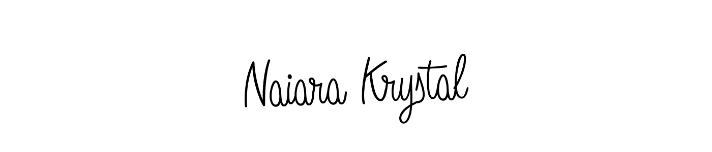 You should practise on your own different ways (Angelique-Rose-font-FFP) to write your name (Naiara Krystal) in signature. don't let someone else do it for you. Naiara Krystal signature style 5 images and pictures png