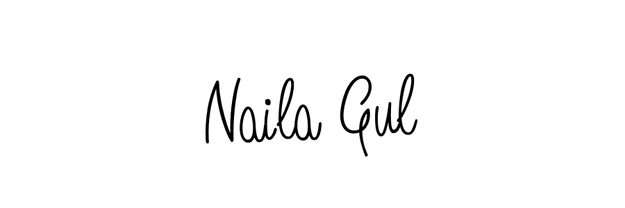 Use a signature maker to create a handwritten signature online. With this signature software, you can design (Angelique-Rose-font-FFP) your own signature for name Naila Gul. Naila Gul signature style 5 images and pictures png