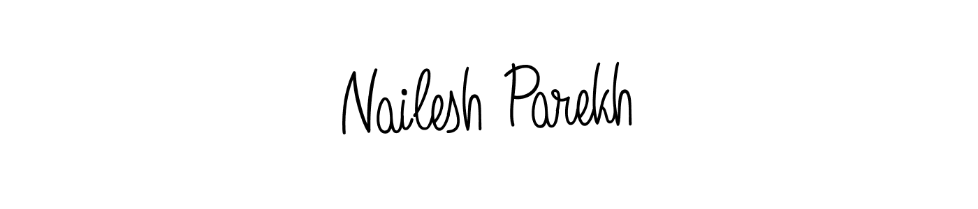 Use a signature maker to create a handwritten signature online. With this signature software, you can design (Angelique-Rose-font-FFP) your own signature for name Nailesh Parekh. Nailesh Parekh signature style 5 images and pictures png
