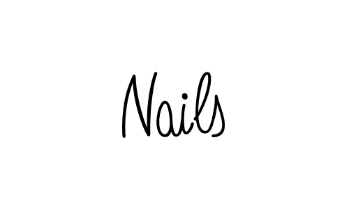Use a signature maker to create a handwritten signature online. With this signature software, you can design (Angelique-Rose-font-FFP) your own signature for name Nails. Nails signature style 5 images and pictures png
