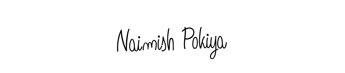 How to make Naimish Pokiya name signature. Use Angelique-Rose-font-FFP style for creating short signs online. This is the latest handwritten sign. Naimish Pokiya signature style 5 images and pictures png