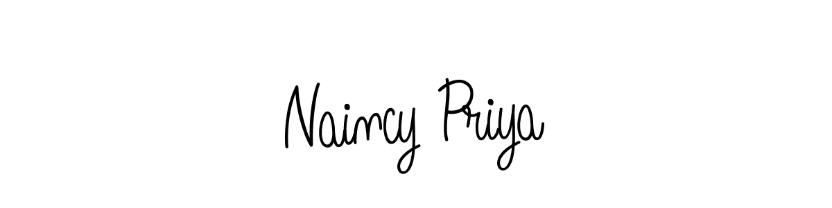 Naincy Priya stylish signature style. Best Handwritten Sign (Angelique-Rose-font-FFP) for my name. Handwritten Signature Collection Ideas for my name Naincy Priya. Naincy Priya signature style 5 images and pictures png