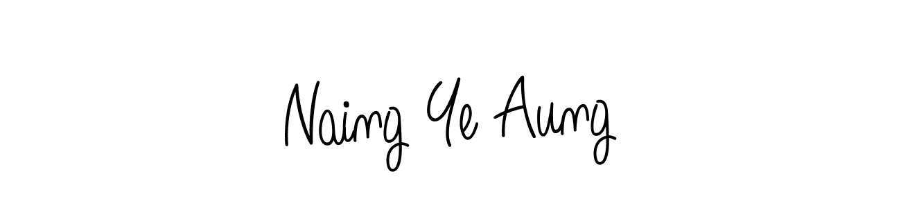 Use a signature maker to create a handwritten signature online. With this signature software, you can design (Angelique-Rose-font-FFP) your own signature for name Naing Ye Aung. Naing Ye Aung signature style 5 images and pictures png