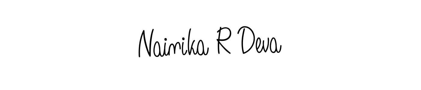 Check out images of Autograph of Nainika R Deva name. Actor Nainika R Deva Signature Style. Angelique-Rose-font-FFP is a professional sign style online. Nainika R Deva signature style 5 images and pictures png