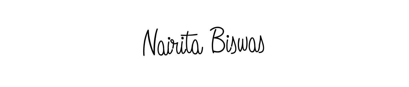 Use a signature maker to create a handwritten signature online. With this signature software, you can design (Angelique-Rose-font-FFP) your own signature for name Nairita Biswas. Nairita Biswas signature style 5 images and pictures png