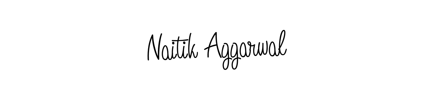 How to make Naitik Aggarwal name signature. Use Angelique-Rose-font-FFP style for creating short signs online. This is the latest handwritten sign. Naitik Aggarwal signature style 5 images and pictures png