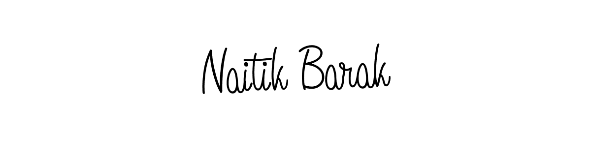 How to make Naitik Barak name signature. Use Angelique-Rose-font-FFP style for creating short signs online. This is the latest handwritten sign. Naitik Barak signature style 5 images and pictures png