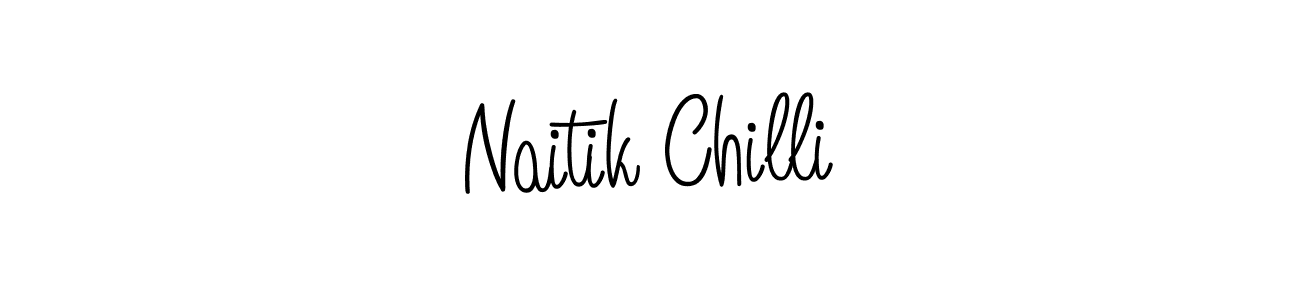 The best way (Angelique-Rose-font-FFP) to make a short signature is to pick only two or three words in your name. The name Naitik Chilli include a total of six letters. For converting this name. Naitik Chilli signature style 5 images and pictures png