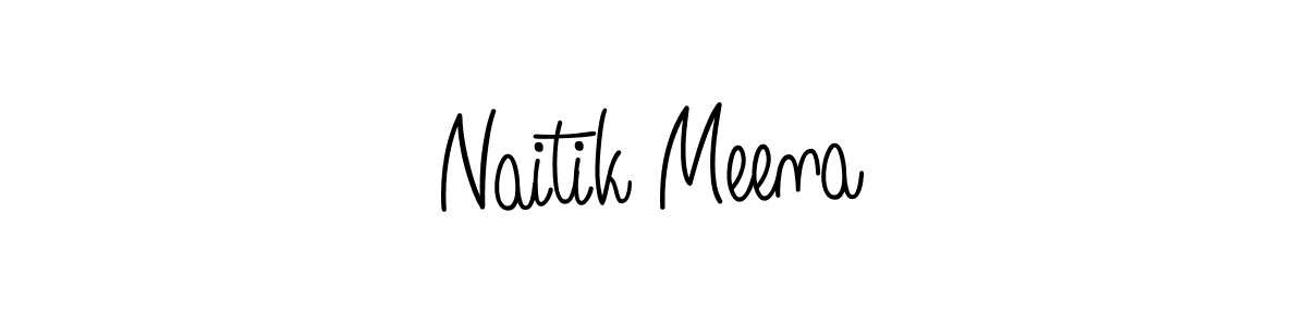 Design your own signature with our free online signature maker. With this signature software, you can create a handwritten (Angelique-Rose-font-FFP) signature for name Naitik Meena. Naitik Meena signature style 5 images and pictures png