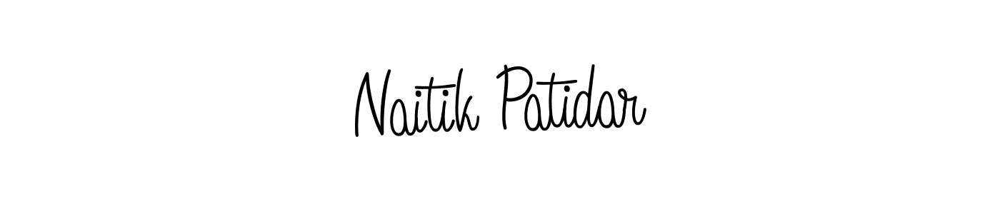 Use a signature maker to create a handwritten signature online. With this signature software, you can design (Angelique-Rose-font-FFP) your own signature for name Naitik Patidar. Naitik Patidar signature style 5 images and pictures png