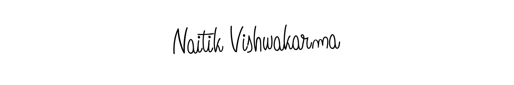 Use a signature maker to create a handwritten signature online. With this signature software, you can design (Angelique-Rose-font-FFP) your own signature for name Naitik Vishwakarma. Naitik Vishwakarma signature style 5 images and pictures png