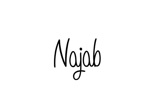 if you are searching for the best signature style for your name Najab. so please give up your signature search. here we have designed multiple signature styles  using Angelique-Rose-font-FFP. Najab signature style 5 images and pictures png