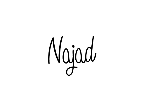 Use a signature maker to create a handwritten signature online. With this signature software, you can design (Angelique-Rose-font-FFP) your own signature for name Najad. Najad signature style 5 images and pictures png