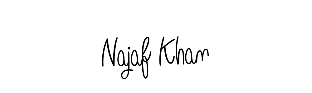 Use a signature maker to create a handwritten signature online. With this signature software, you can design (Angelique-Rose-font-FFP) your own signature for name Najaf Khan. Najaf Khan signature style 5 images and pictures png