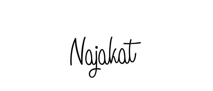 You should practise on your own different ways (Angelique-Rose-font-FFP) to write your name (Najakat) in signature. don't let someone else do it for you. Najakat signature style 5 images and pictures png