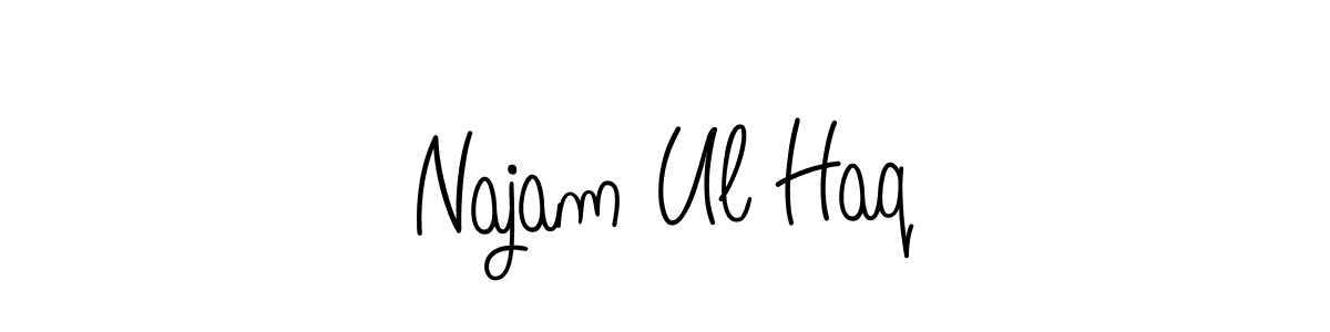 Make a beautiful signature design for name Najam Ul Haq. With this signature (Angelique-Rose-font-FFP) style, you can create a handwritten signature for free. Najam Ul Haq signature style 5 images and pictures png