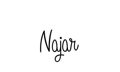 Use a signature maker to create a handwritten signature online. With this signature software, you can design (Angelique-Rose-font-FFP) your own signature for name Najar. Najar signature style 5 images and pictures png