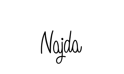 Make a beautiful signature design for name Najda. With this signature (Angelique-Rose-font-FFP) style, you can create a handwritten signature for free. Najda signature style 5 images and pictures png
