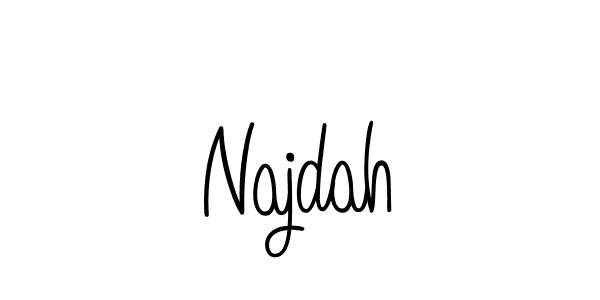 The best way (Angelique-Rose-font-FFP) to make a short signature is to pick only two or three words in your name. The name Najdah include a total of six letters. For converting this name. Najdah signature style 5 images and pictures png