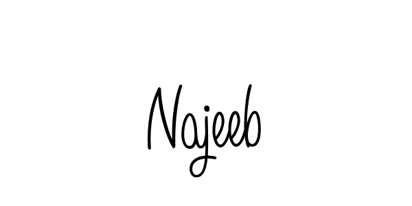 Use a signature maker to create a handwritten signature online. With this signature software, you can design (Angelique-Rose-font-FFP) your own signature for name Najeeb. Najeeb signature style 5 images and pictures png