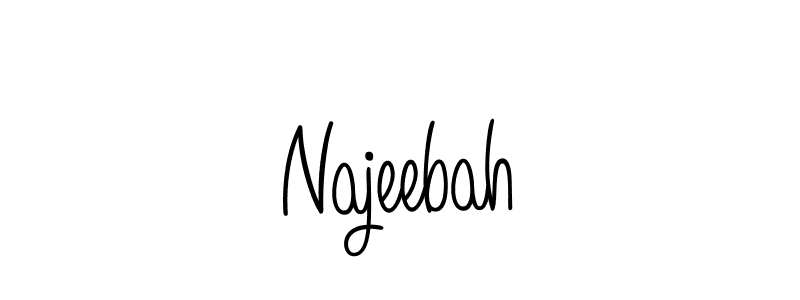 Create a beautiful signature design for name Najeebah. With this signature (Angelique-Rose-font-FFP) fonts, you can make a handwritten signature for free. Najeebah signature style 5 images and pictures png