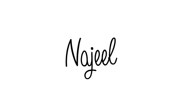 You should practise on your own different ways (Angelique-Rose-font-FFP) to write your name (Najeel) in signature. don't let someone else do it for you. Najeel signature style 5 images and pictures png