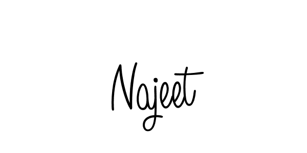 How to make Najeet name signature. Use Angelique-Rose-font-FFP style for creating short signs online. This is the latest handwritten sign. Najeet signature style 5 images and pictures png